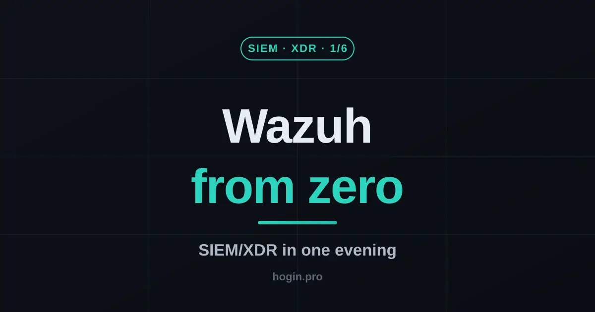 Wazuh from scratch: standing up an open-source SIEM/XDR in one evening (part 1/6)